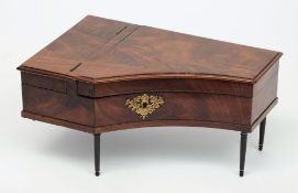 A late 19th century French musical sewing box:, in the form of a piano,