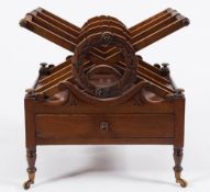 An early 19th Century mahogany three division X-frame canterbury:,