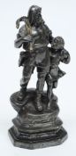A late Victorian silver plated metal sculpture of William Tell by WMF:,