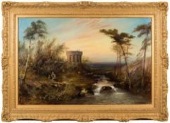 Clifford Montague [fl 1845-1901]-
An Italianate river landscape,