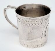A George III silver christening mug, maker William Bennet, London, 1816: initialled,