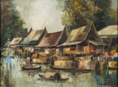 * Poum Malakoul  [1910-1973] 
Thai boat houses;