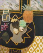 * Mary Fedden [1915-2012]- 
The Black Table:-
signed and dated Fedden 1975 bottom right
further