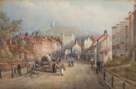 Frederick William Booty [1840-1924]-  
Scarborough, a busy street scene,