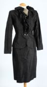 A Victorian black silk, lace and jet waistcoat,