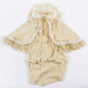 A Victorian lace and swans down cape:.