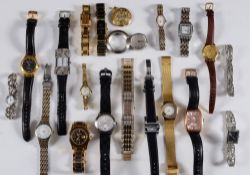 A collection of nineteen lady's and gentleman's wristwatches, some with fitted cases,