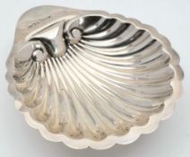 A George VI silver shell-shaped butter dish, maker E.