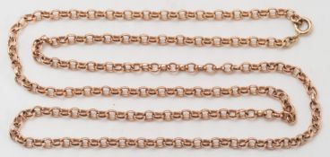 A 9ct gold belcher link chain:, approximately 14gms gross weight.