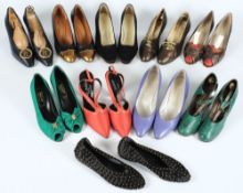 Ten pairs of ladies fashion shoes, including  Brunno Magli, Jaques Michel, Salvatore Ferragano:,