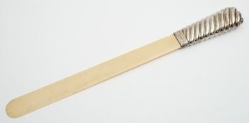 A Victorian silver and ivory folio turner, maker H&A, Birmingham,