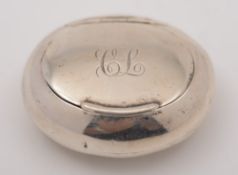 A Victorian silver snuff  box, maker Sampson Mordan & Co, London, 1894:, initialled,