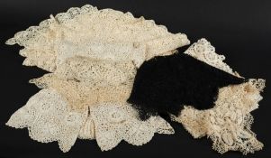 A collection of Maltese lace collars, cuffs, and edgings:.