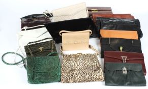 A collection of various handbags:, purses, etc.