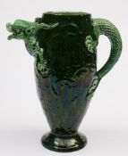 An Aller Vale (Torquay) grotesque dragon ewer: of oviform, the scaly tail forming the handle,