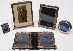 Six assorted silver photograph frames: various makers and dates.