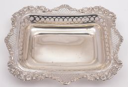 A Victorian silver rectangular serving dish, maker William Comyns, London,