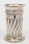 A Victorian silver vase, maker Job Frank Hall, London, 1895: of cylindrical outline,