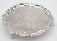 A George II silver waiter, maker Robert Abercromby, London,