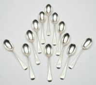 A set of twelve George V silver Old English pattern teaspoons, maker Ackroyd Rhodes, London,