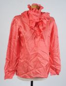A Biba pink silk long sleeve blouse:.