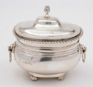 A George V silver tea caddy, makers mark worn, Chester,