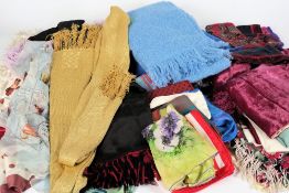 A large collection of silk scarves:, etc.