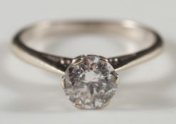 A diamond single-stone ring: with circular diamond approximately 0.
