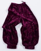 A pair of 'Diorling' purple velvet culottes:.