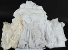 A collection of lady's undergarments, gowns, vests and petticoats,