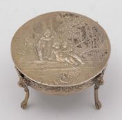 A late 19th century French silver miniature table:, of circular outline,