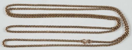 A 9ct gold belcher link chain: approximately 21gms gross weight.