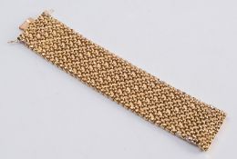 A heavy 18ct yellow gold mesh-link bracelet:, approximately 82gms gross weight.