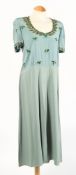A pale blue and beaded long dress and five other various dresses:.