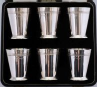 A set of six George VI silver stirrup cups, maker Barker Brothers Silver Ltd, Birmingham,