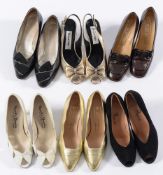 A pair of Kurt Geiger gold 'lame' lady's shoes [37],