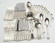 A George VI silver Kings pattern flatware service, maker Emile Viner, Sheffield,