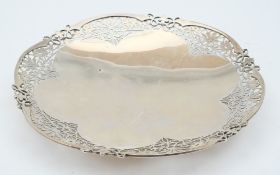 A George VI silver cake plate, maker James Dixon & Sons, Sheffield,