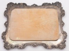 A Victorian rectangular silver cheese dish and board, maker Boardman, Glossop & Co Ltd,
