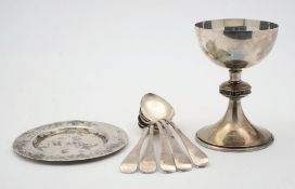 An Elizabeth II  silver communion chalice, maker HF & Co Ltd, London, 1970,
