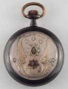 A gun metal cased digital pocket watch:,