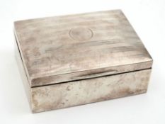 A George V silver cigarette case, makers mark worn, Birmingham,