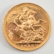 An Edward VII sovereign dated '1902':.