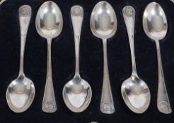 A cased set of six George V silver teaspoons, maker James Dixon & Sons, Sheffield,