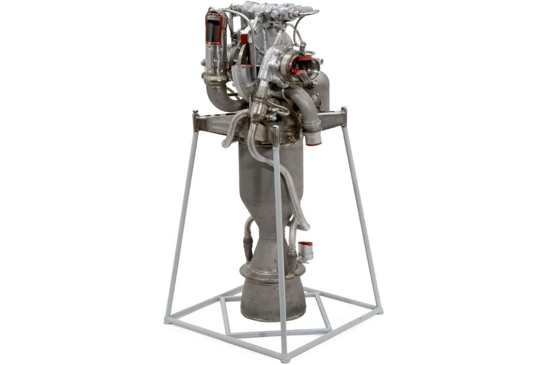 Soviet Liquid-Propellant Rocket Engine by Aleksei Isaev, c. 1965
Cut-away model S 2.720, power - Image 1 of 2