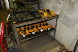 Large Assortment of Dewalt Tools, Includes (4) Cordless Drills, (20) Portable Lights, (17) Chargers,