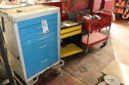 3-Piece Lot with Armstrong Medical Tool Box, and (2) Push Along Carts. Also Includes (3) Brand New