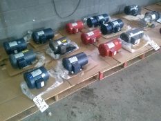 Assorted Brand New, Out of Box, Motors and Drives, Includes (10) Leeson, (2) Baldor, hp Ranging from