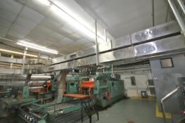 S/S Resin Regrind Chute Throughout Blow Mold Room - Aprox. 10 x 10 (Runs Out of Blow Molds Into