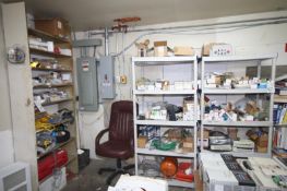 Contents of 3-Sections of Shelving including Mitsubishi Programmable Controller, Allen Bradley SLC